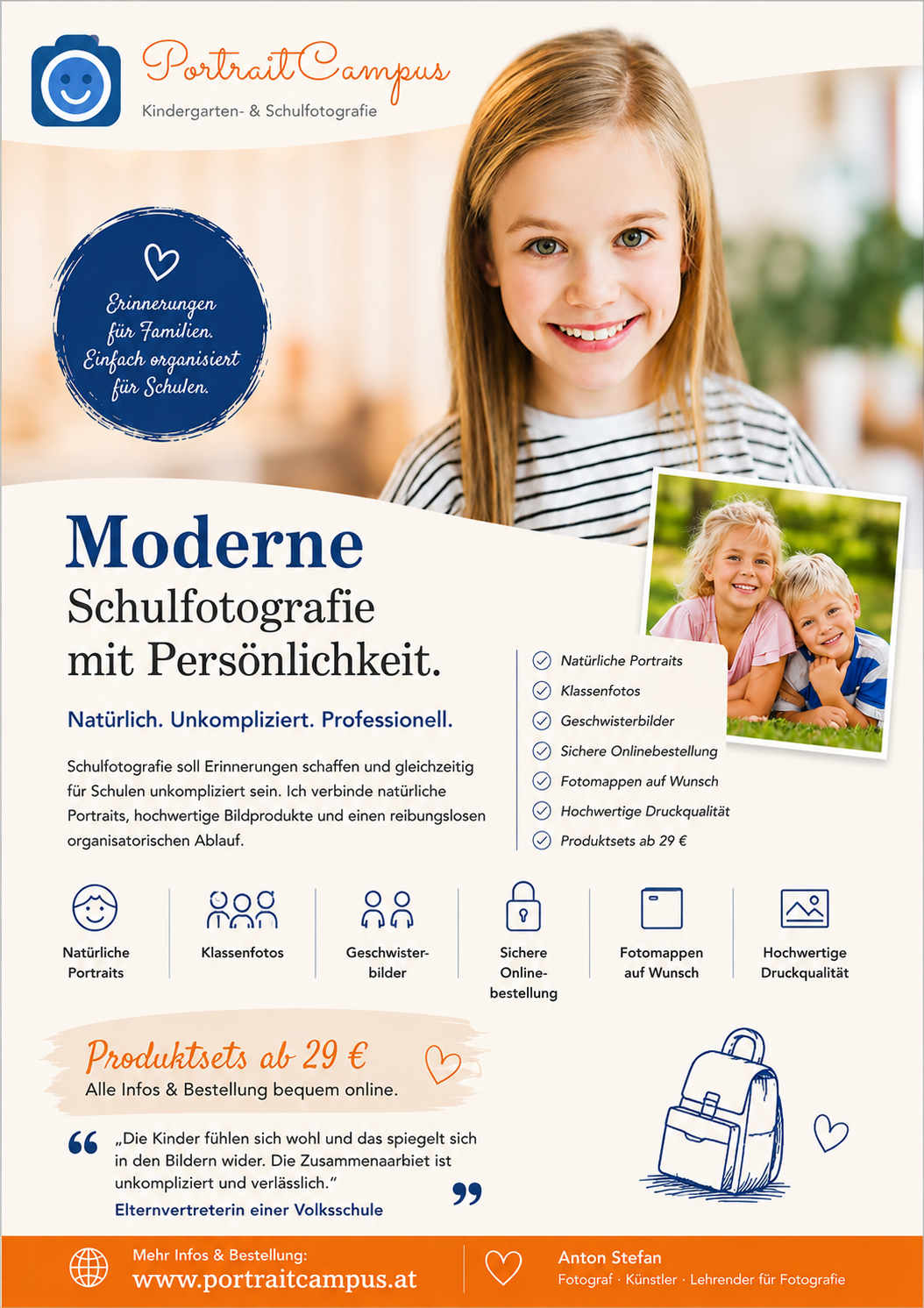 Informationsflyer Volksschulfotografie